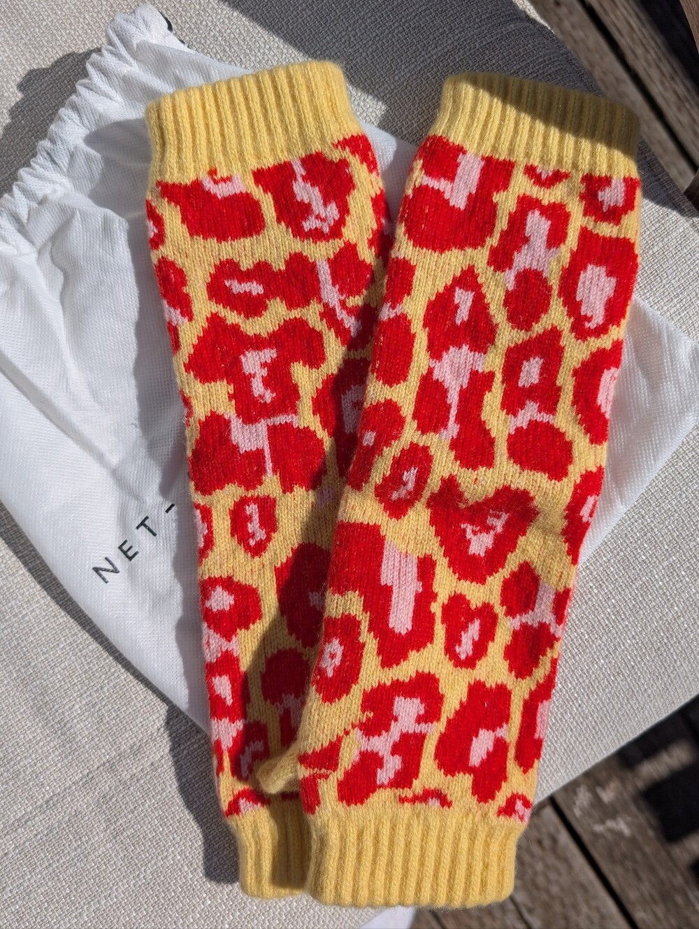 Christopher Kane Leopard Print Cashmere Fingerless Gloves - Like New
